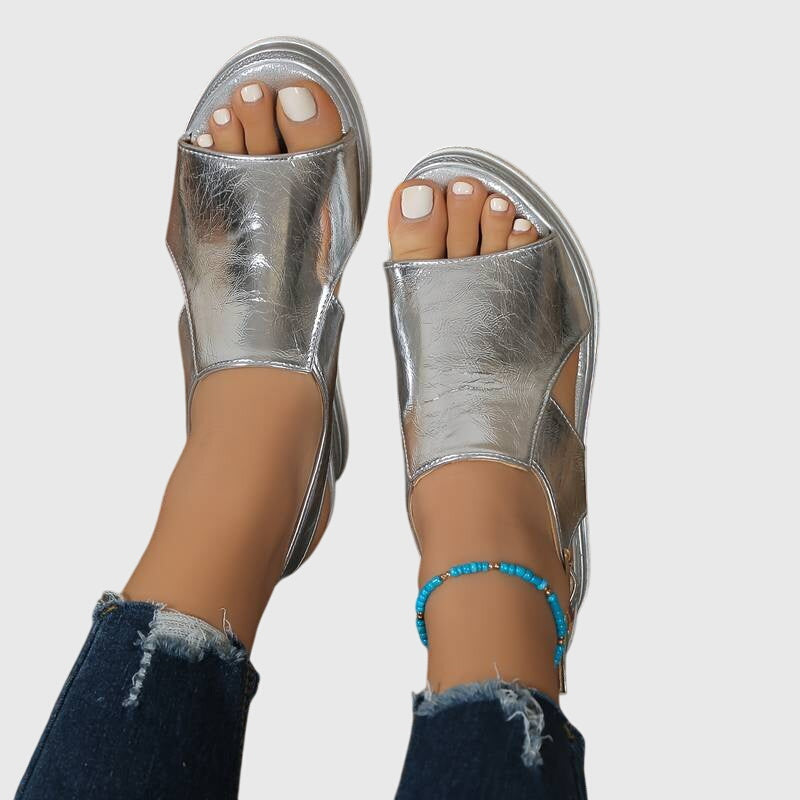 Georgia | Metallic Comfort Sandals