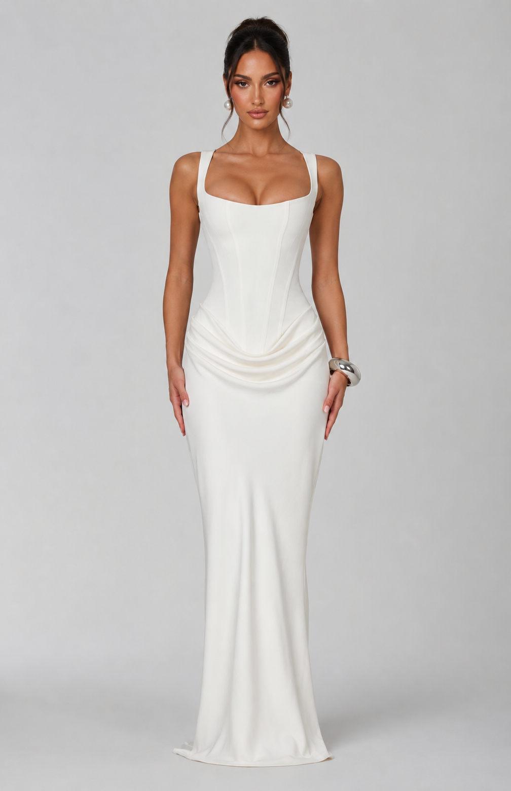 Kate | Square-Neck Sculpted Maxi Dress