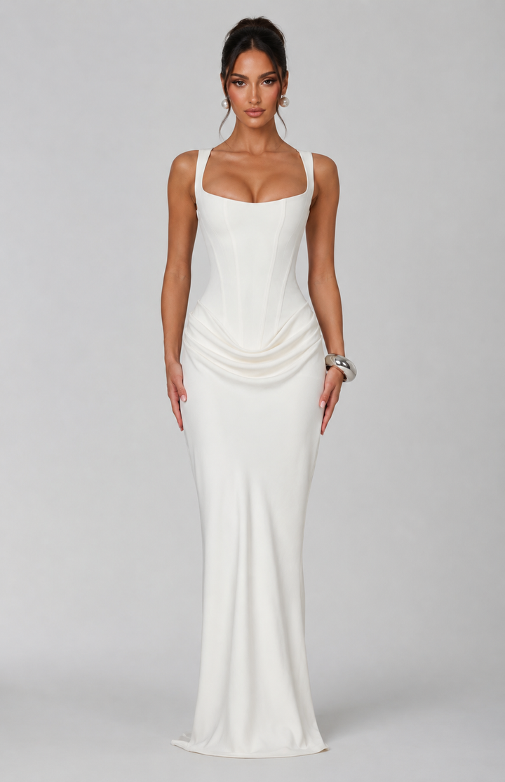Kate | Square-Neck Sculpted Maxi Dress