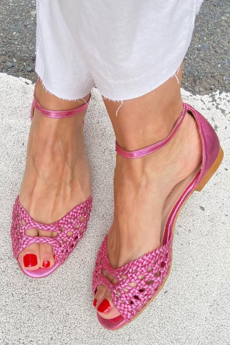 Sophie | Woven Golden Sandals