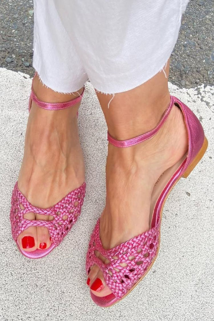 Sophie | Woven Golden Sandals