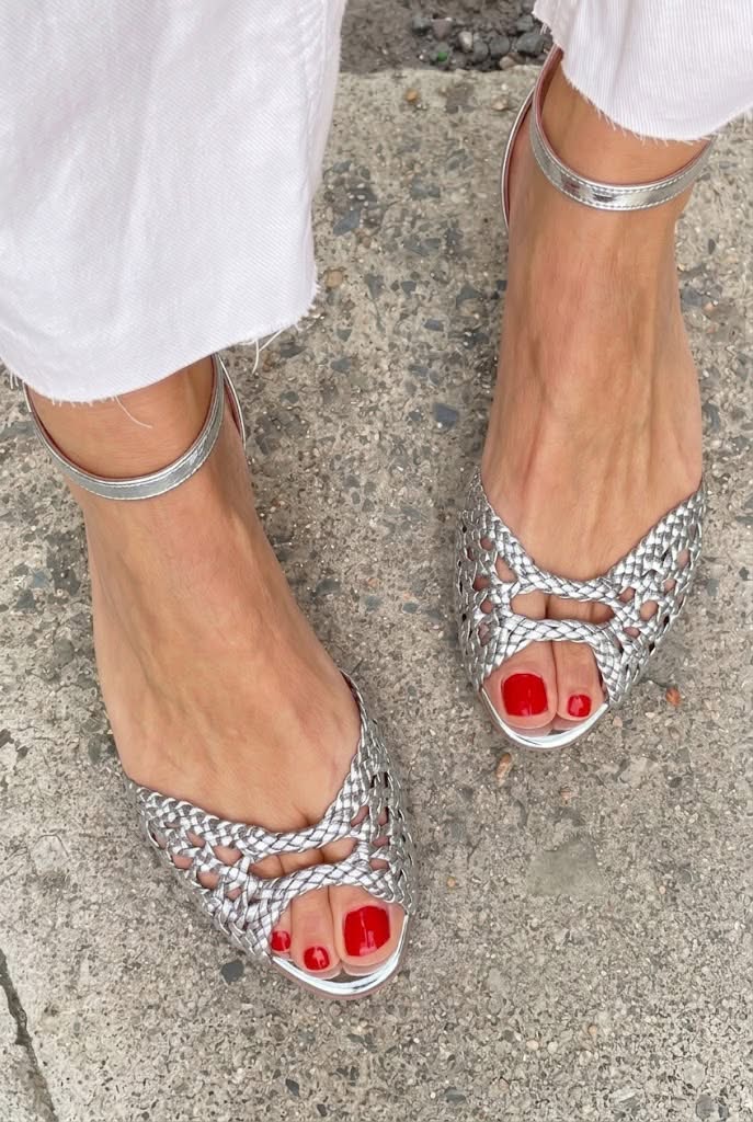 Sophie | Woven Golden Sandals