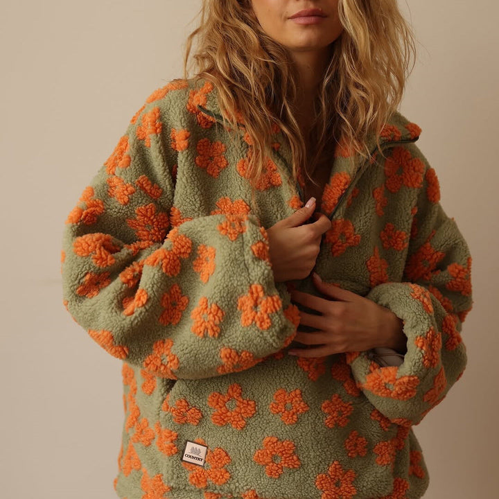 Maribel™ – Cosy Floral Half-Zip Fleece