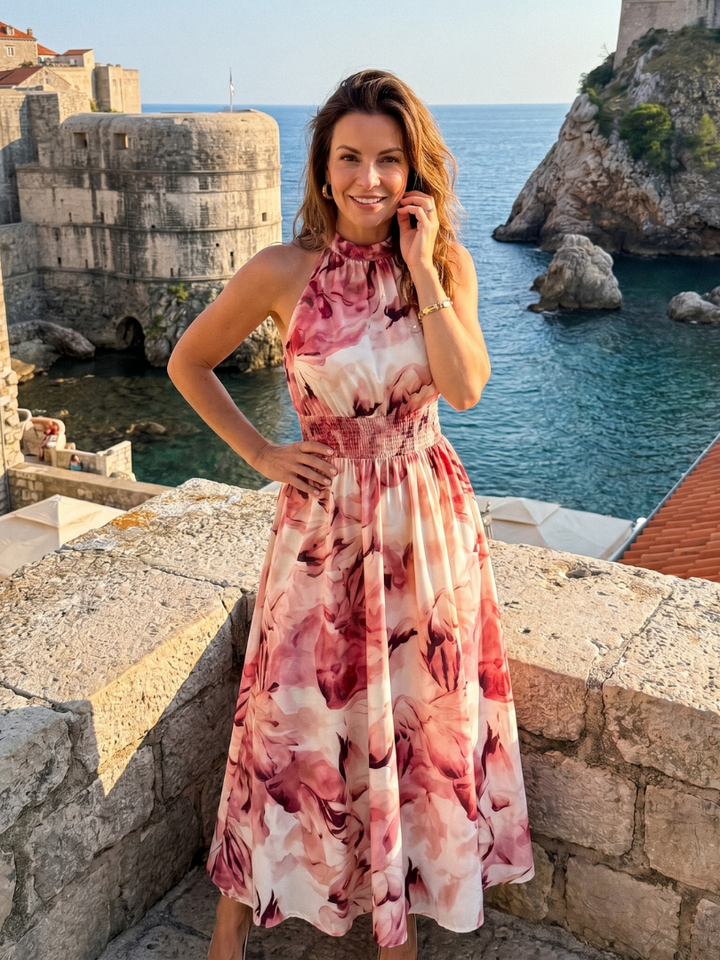 Adelaide | Abstract-Print Midi Dress
