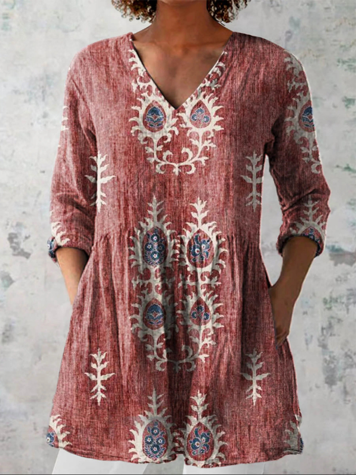Deborah | Colourful V-Neck Blouse