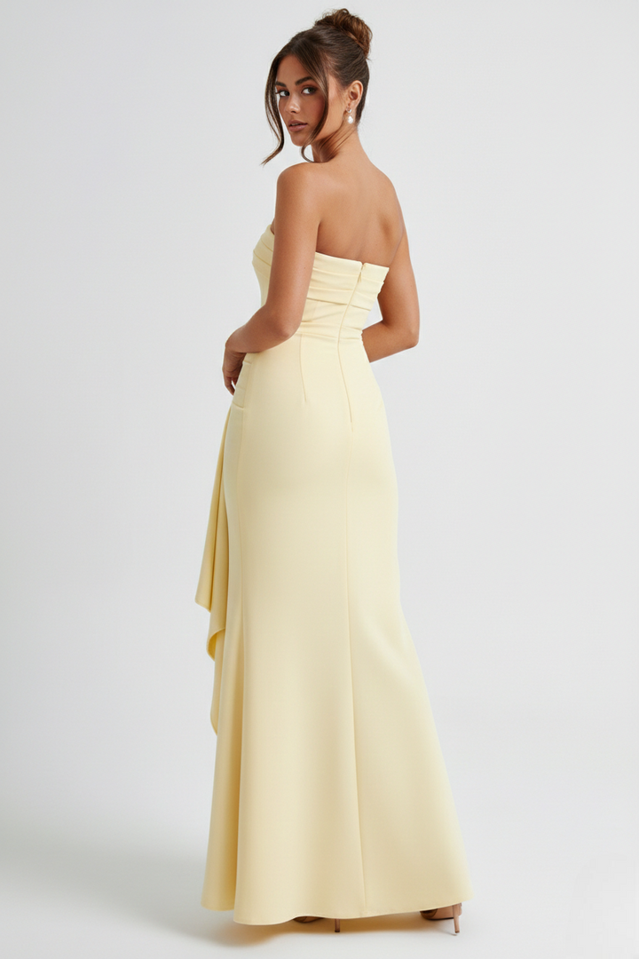 Sarah | Draped Strapless Maxi Dress