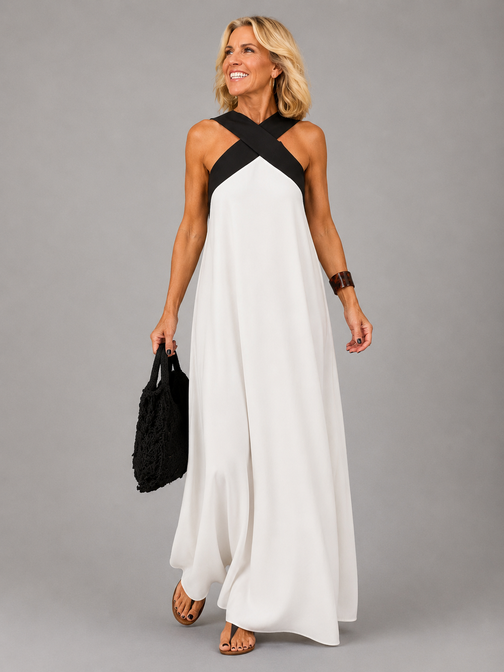 Isla | Cross Elegance Maxi Dress