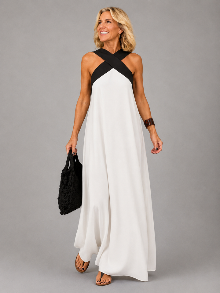 Isla | Cross Elegance Maxi Dress