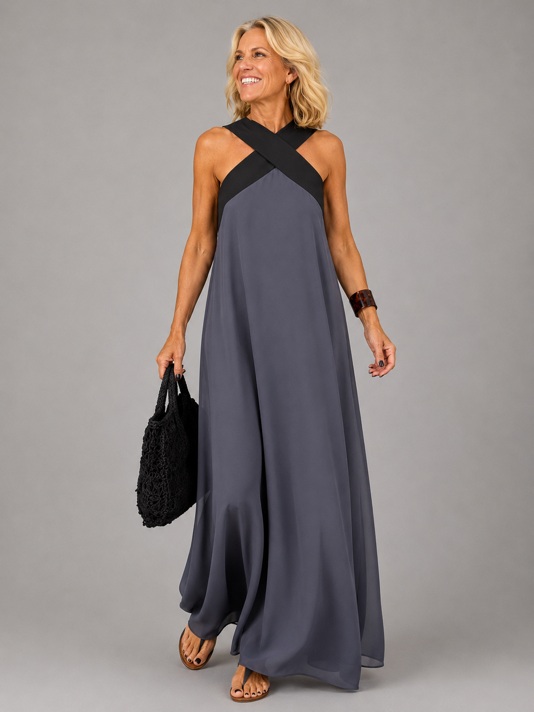 Isla | Cross Elegance Maxi Dress