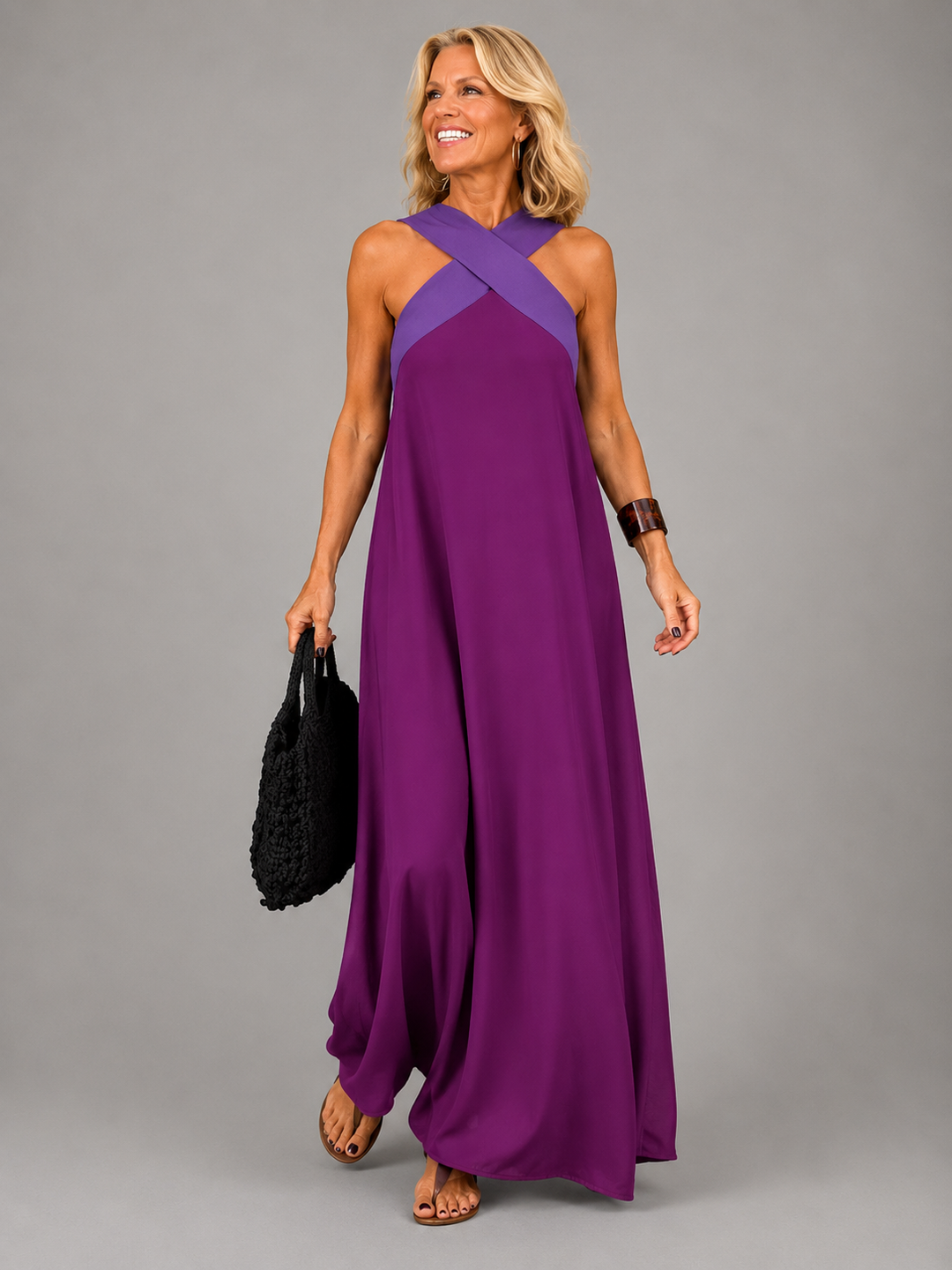 Isla | Cross Elegance Maxi Dress