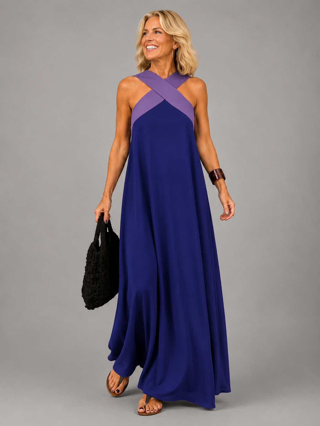 Isla | Cross Elegance Maxi Dress