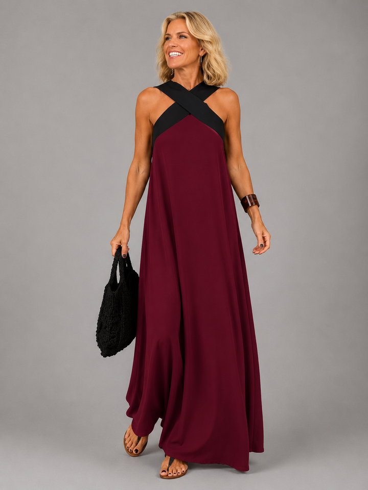 Isla | Cross Elegance Maxi Dress