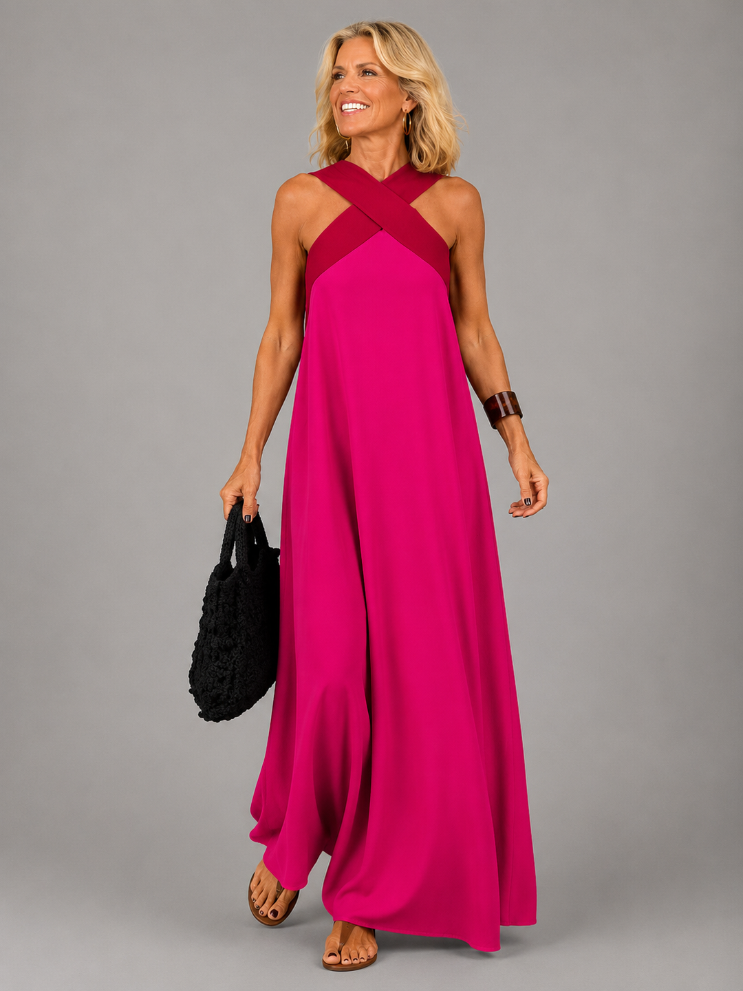 Isla | Cross Elegance Maxi Dress