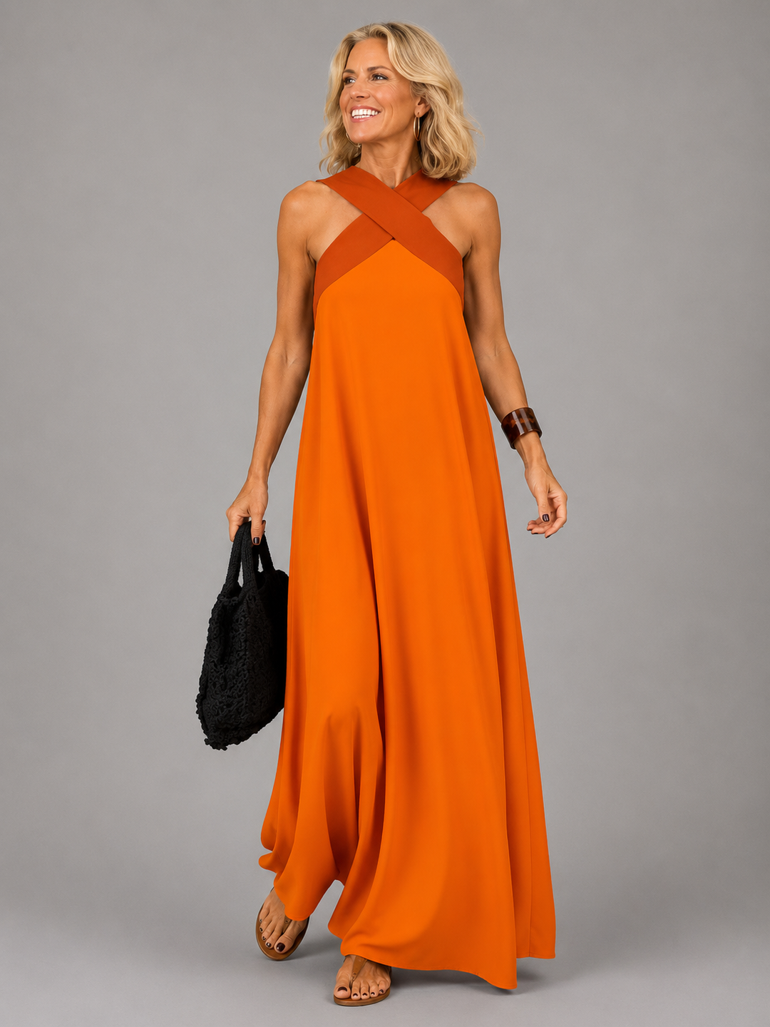 Isla | Cross Elegance Maxi Dress