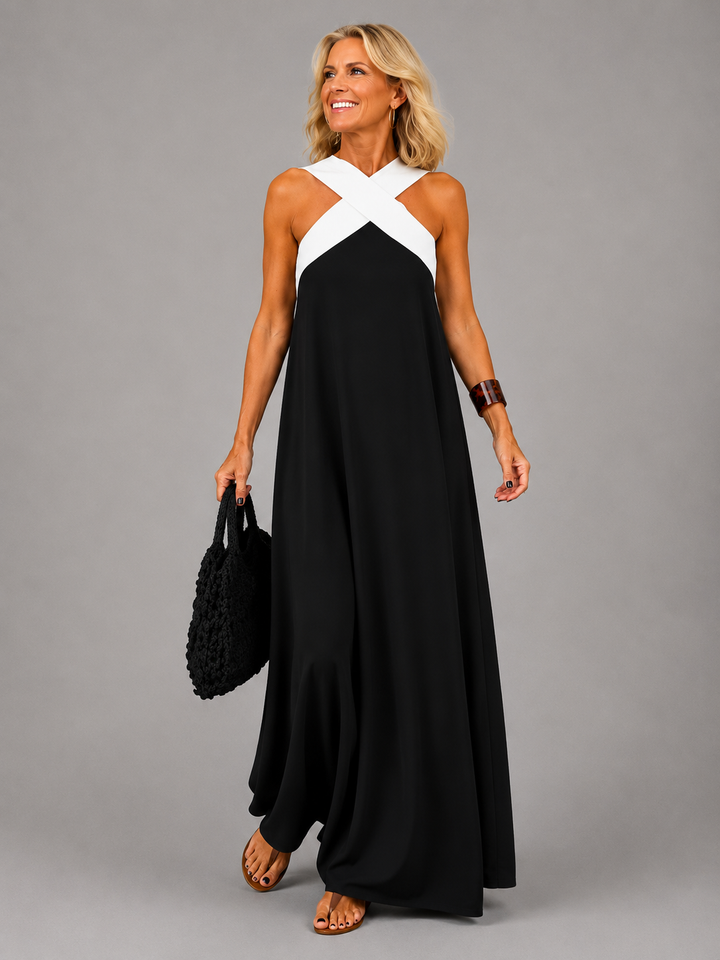 Isla | Cross Elegance Maxi Dress