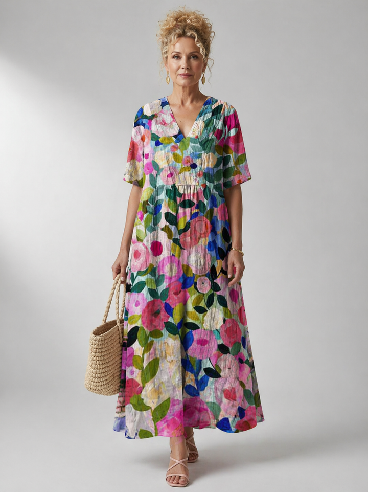 Harriet | Watercolour Floral Dress