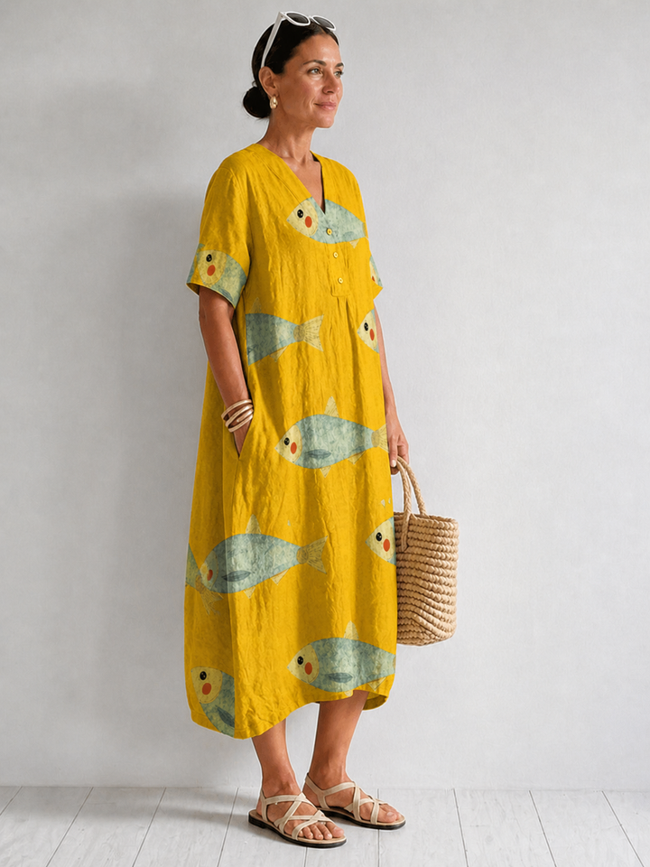 Rosalind | Flowing Artistic Print Dress