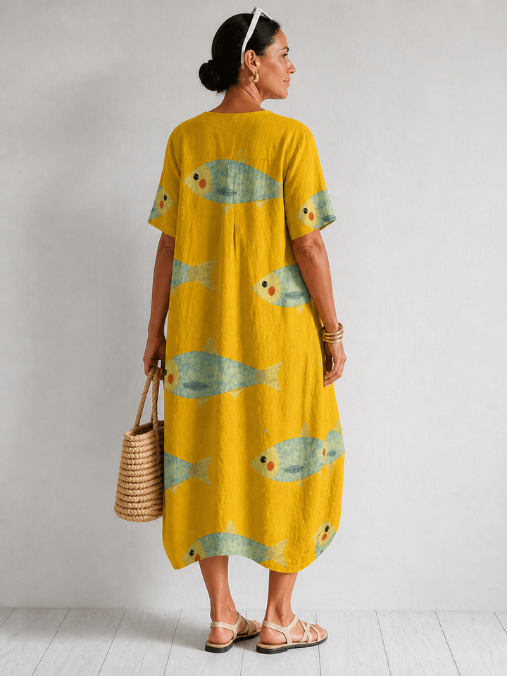 Rosalind | Flowing Artistic Print Dress
