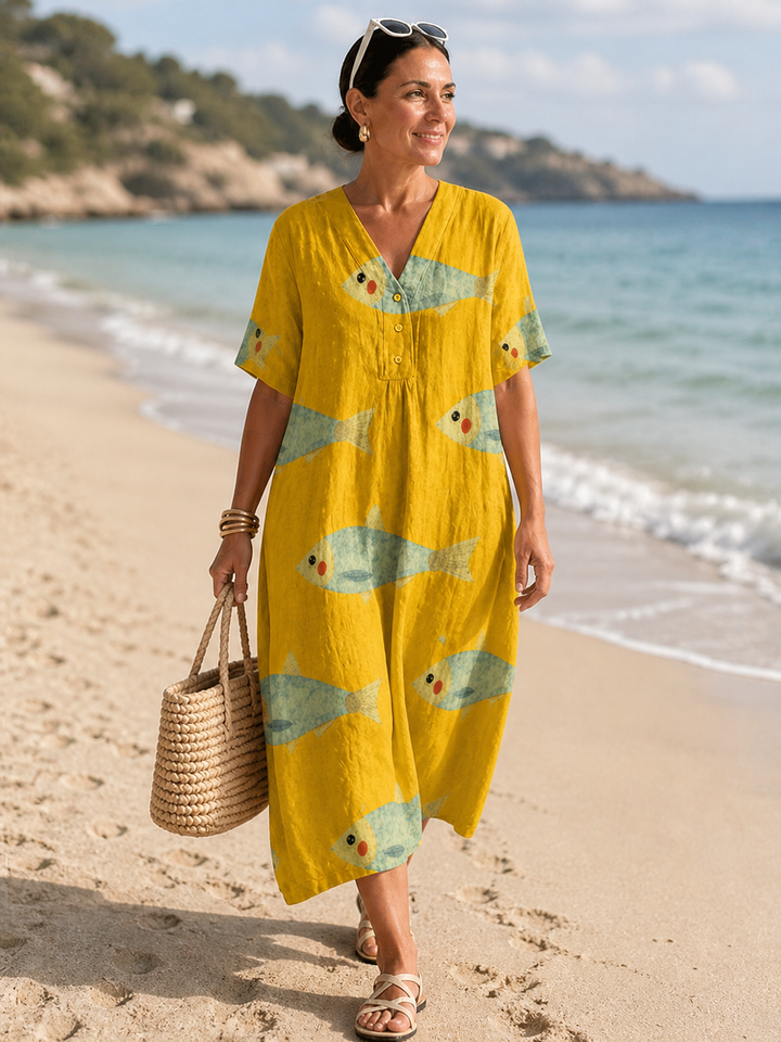 Rosalind | Flowing Artistic Print Dress