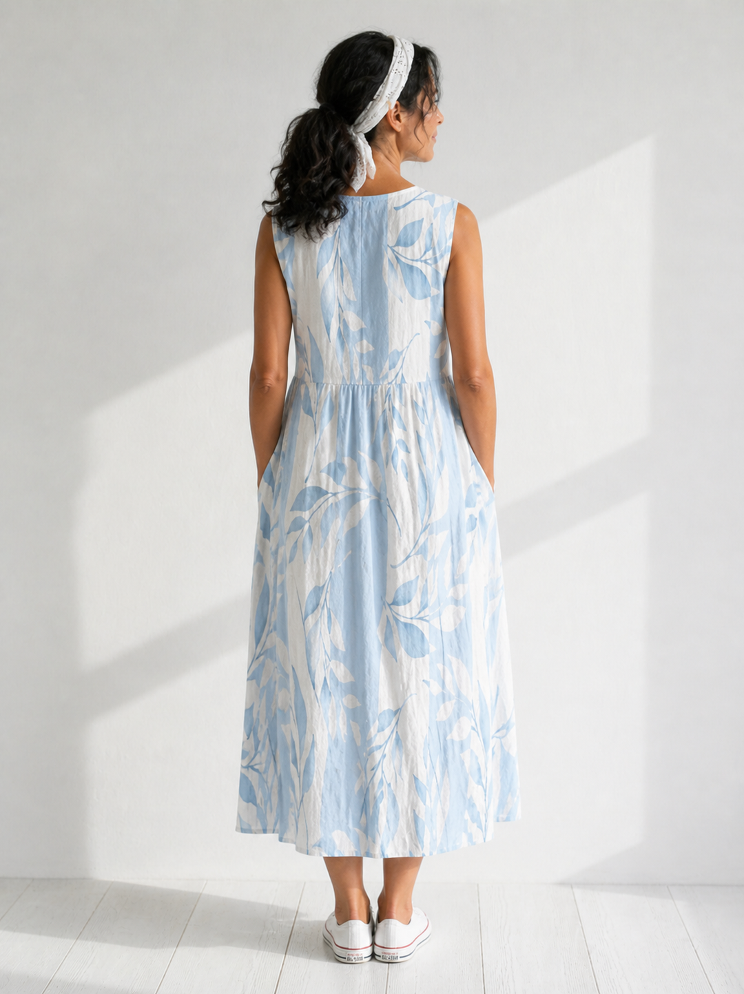 Prudence | Leaf-Print Midi Dress
