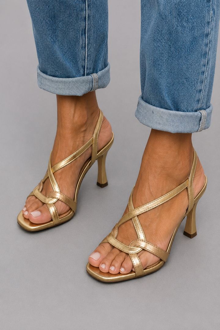Olivia | Golden Statement Sandals
