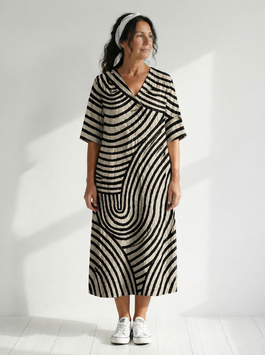 Noelle | Graphic Black-and-White Dress