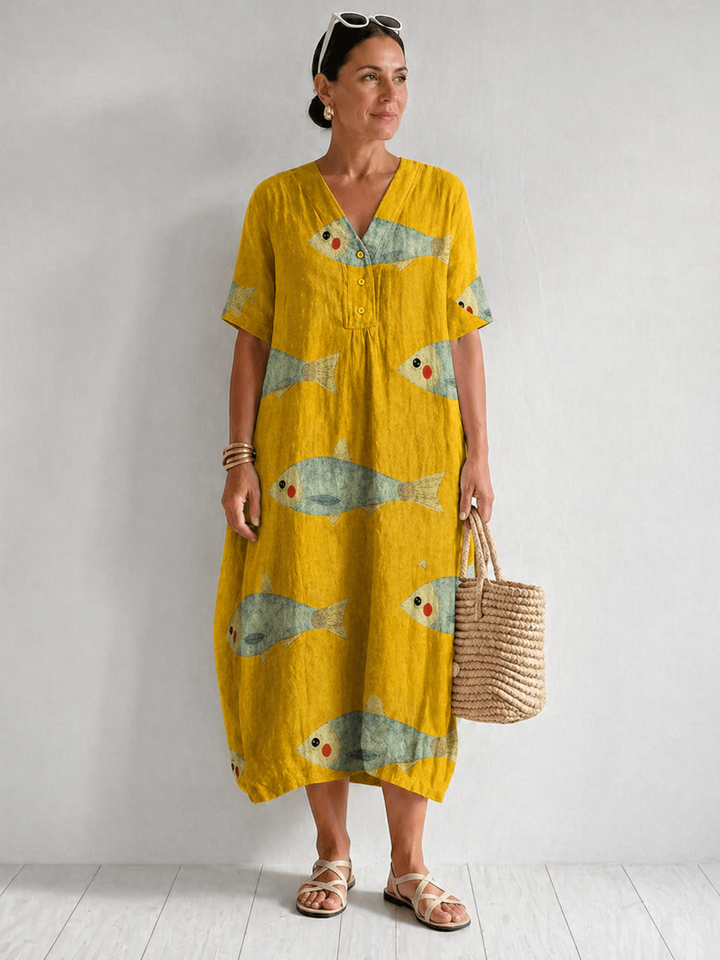 Rosalind | Flowing Artistic Print Dress