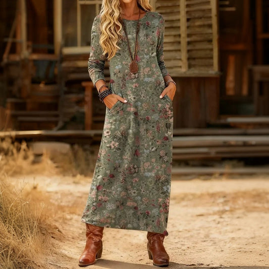 Louisa | Sage Floral Maxi Dress