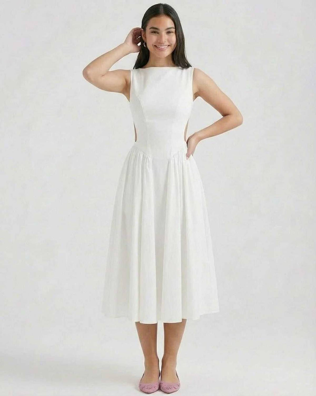 Danielle | Open-Back Midi Dress