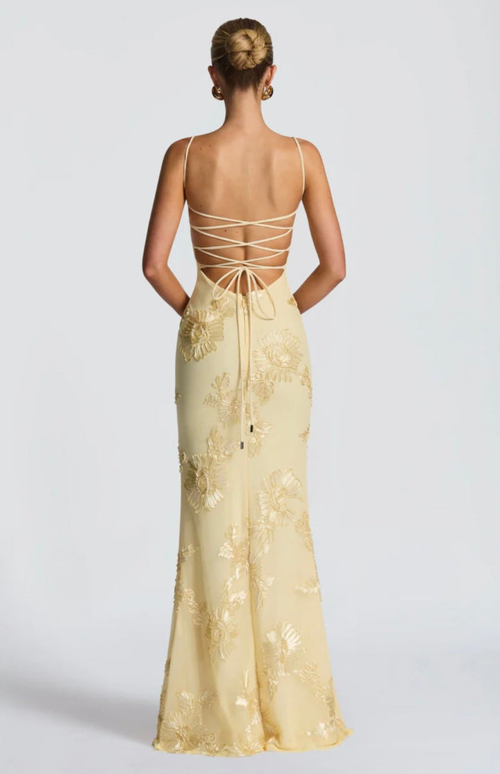 Laura | Floral Structured Maxi Dress