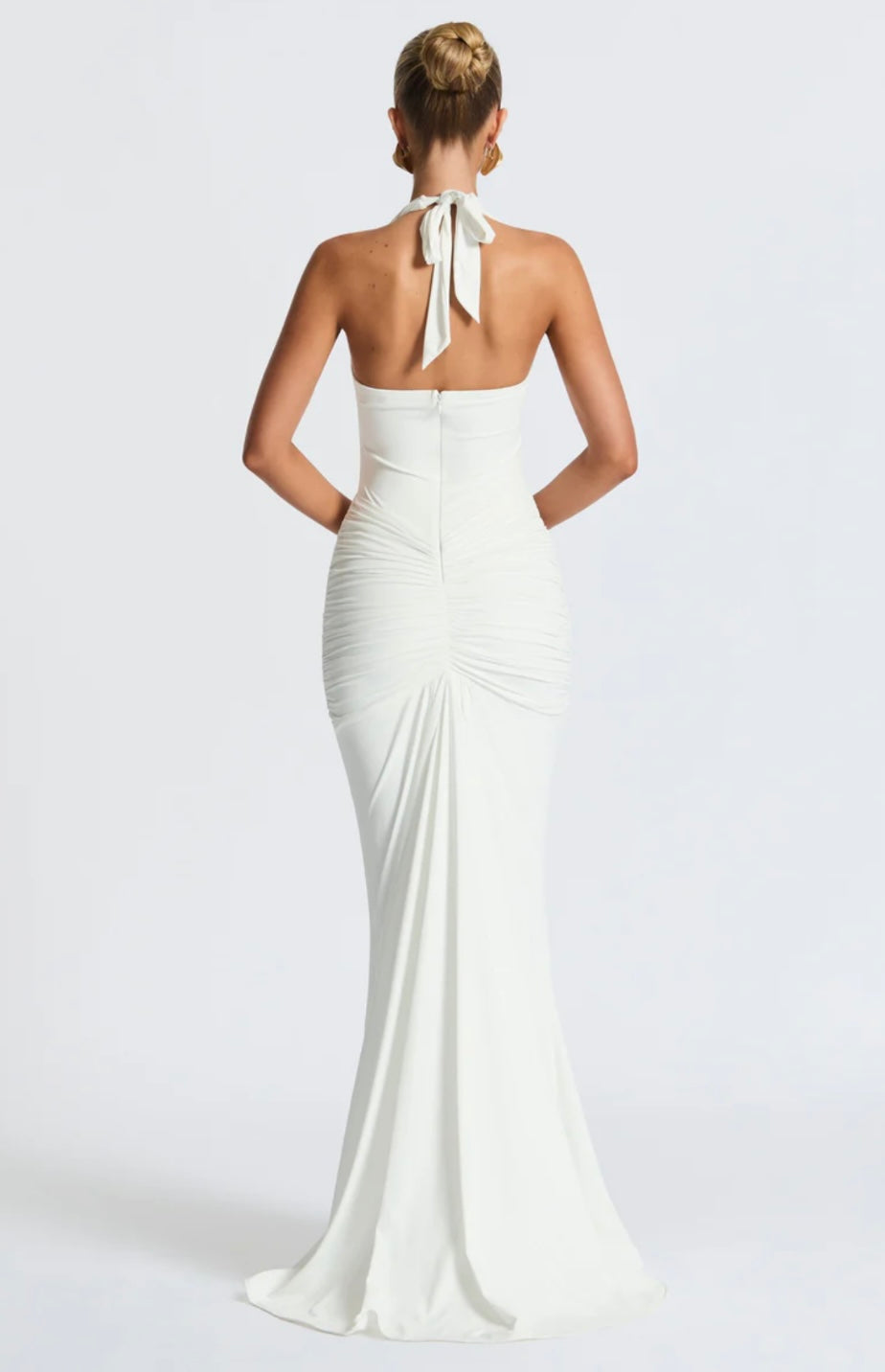 Fiona | Ruched Halter Maxi Dress