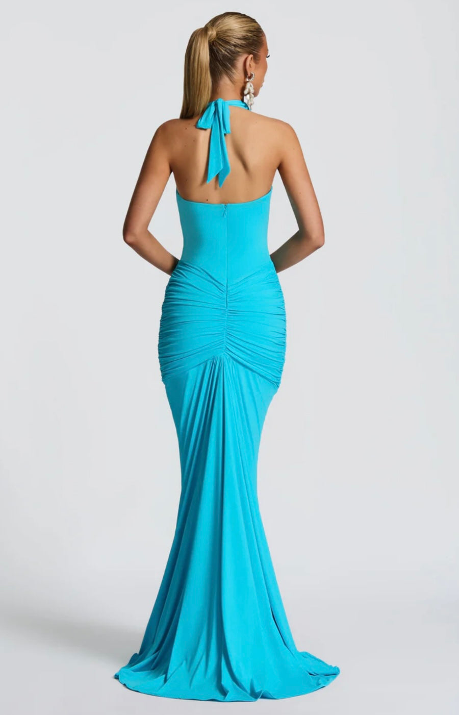 Fiona | Ruched Halter Maxi Dress