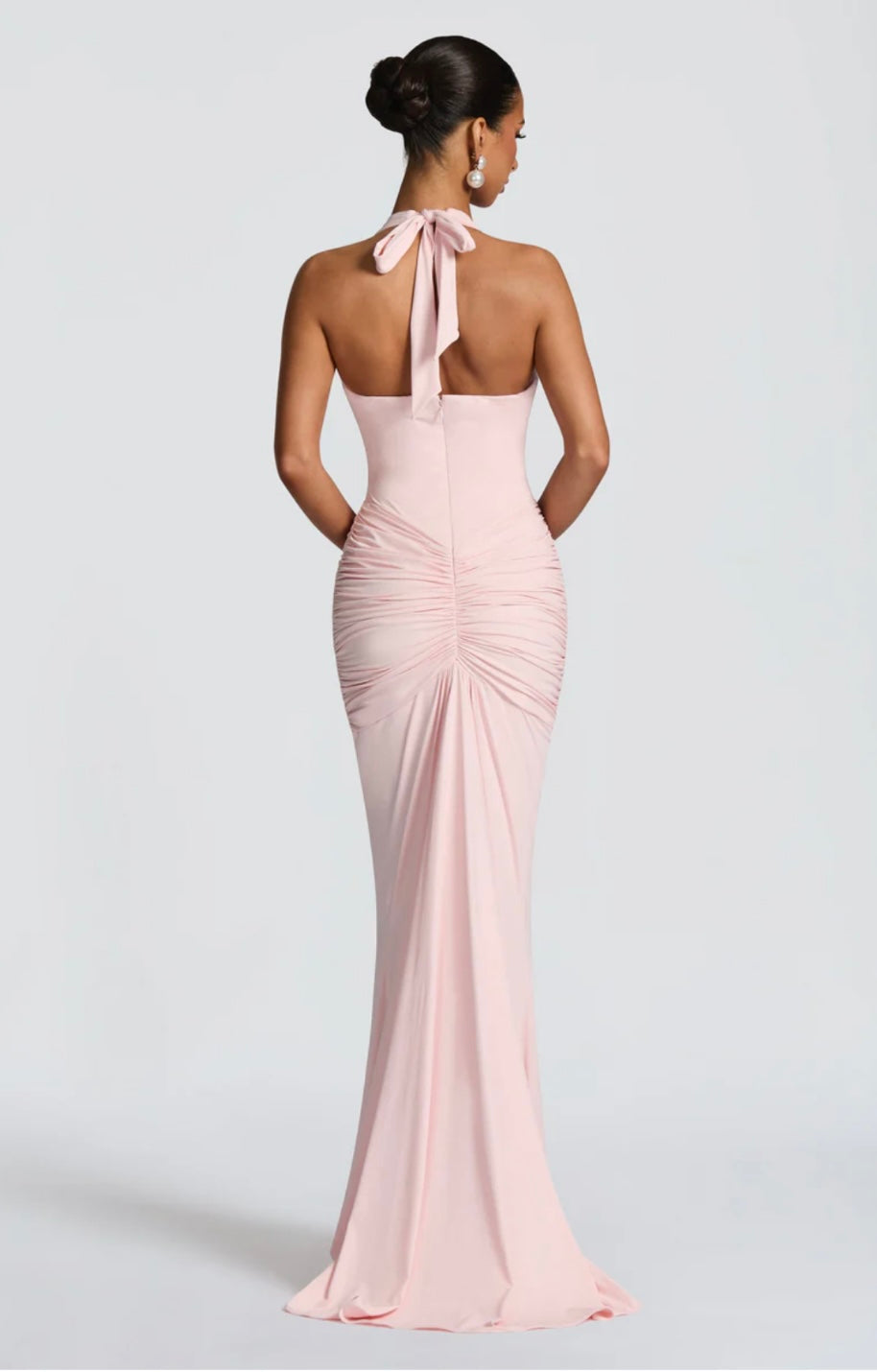 Fiona | Ruched Halter Maxi Dress