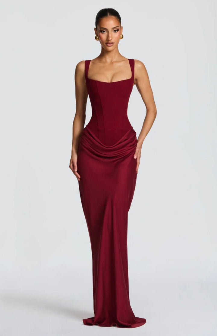 Kate | Square-Neck Sculpted Maxi Dress