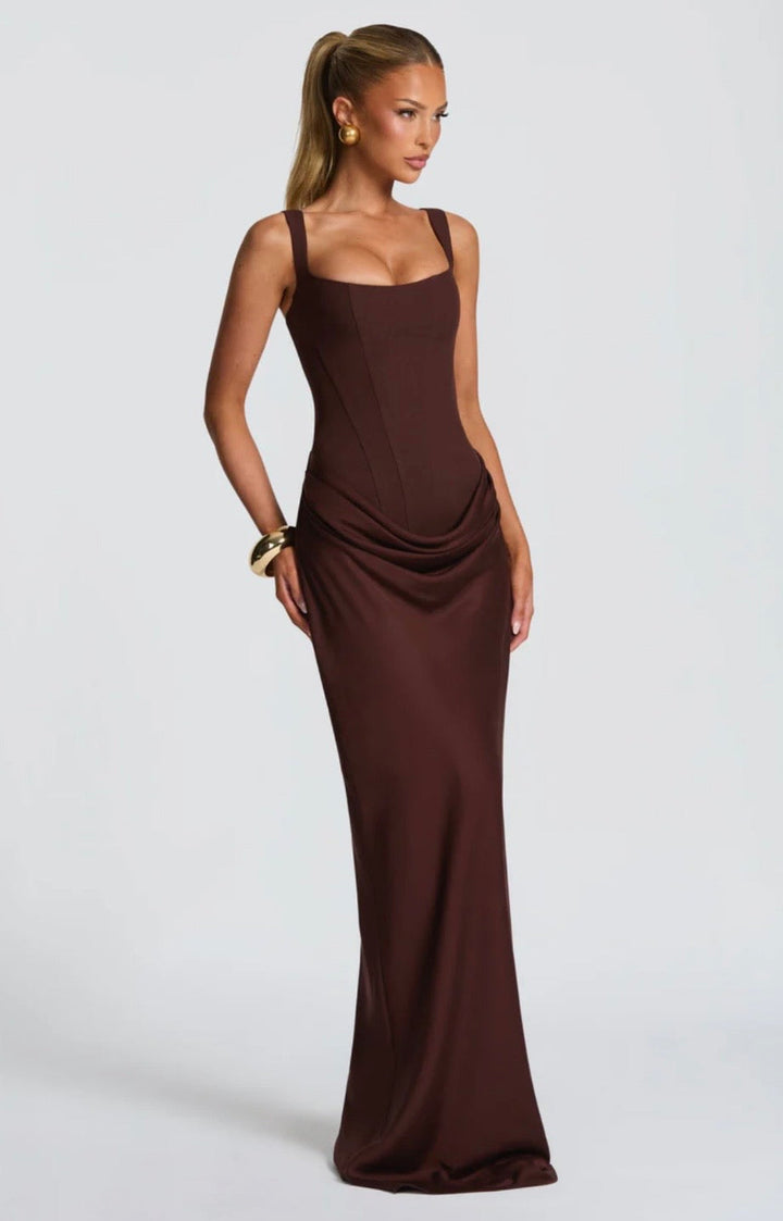 Kate | Square-Neck Sculpted Maxi Dress