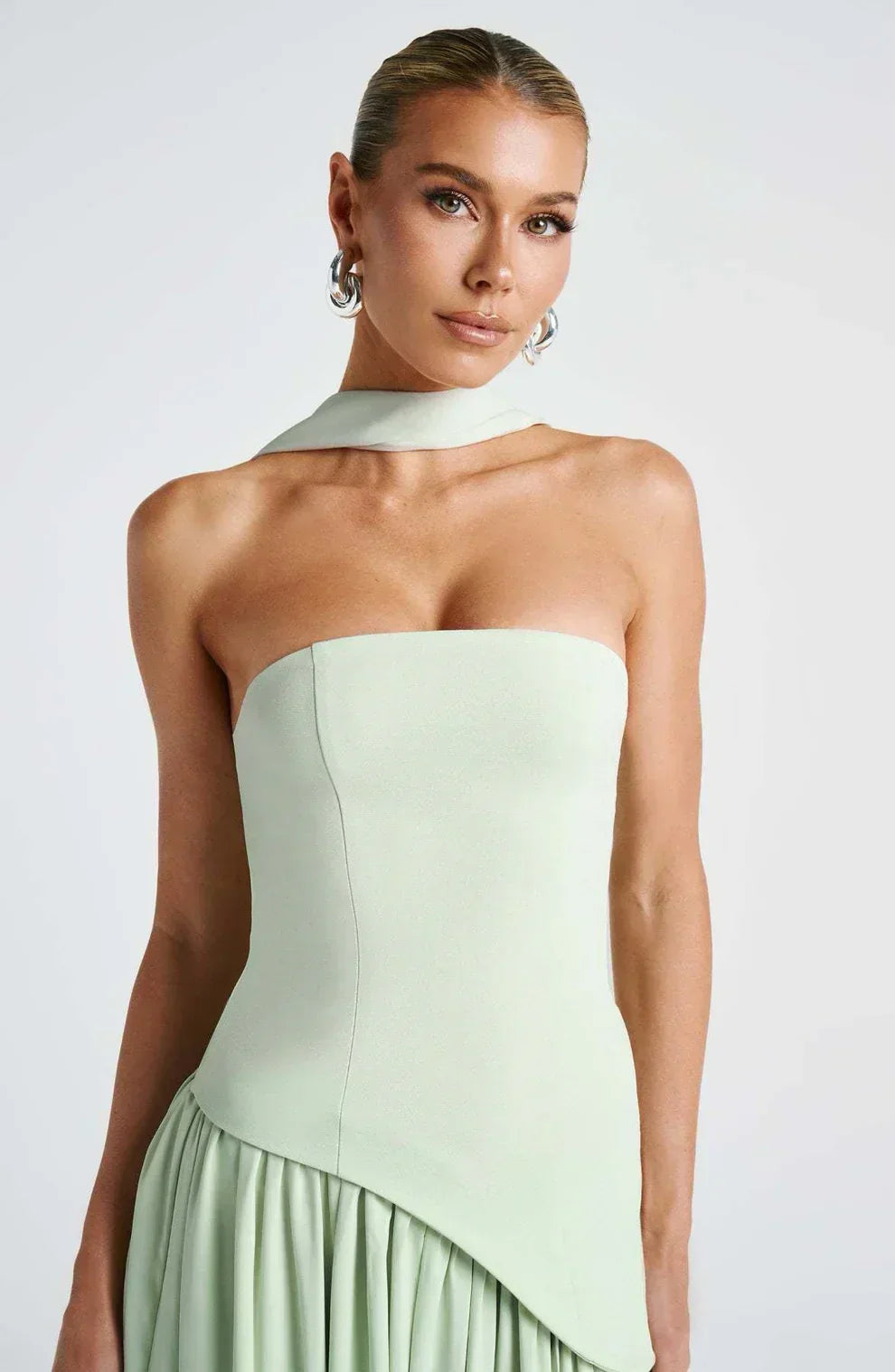 Natalie | Asymmetric Strapless Maxi Dress