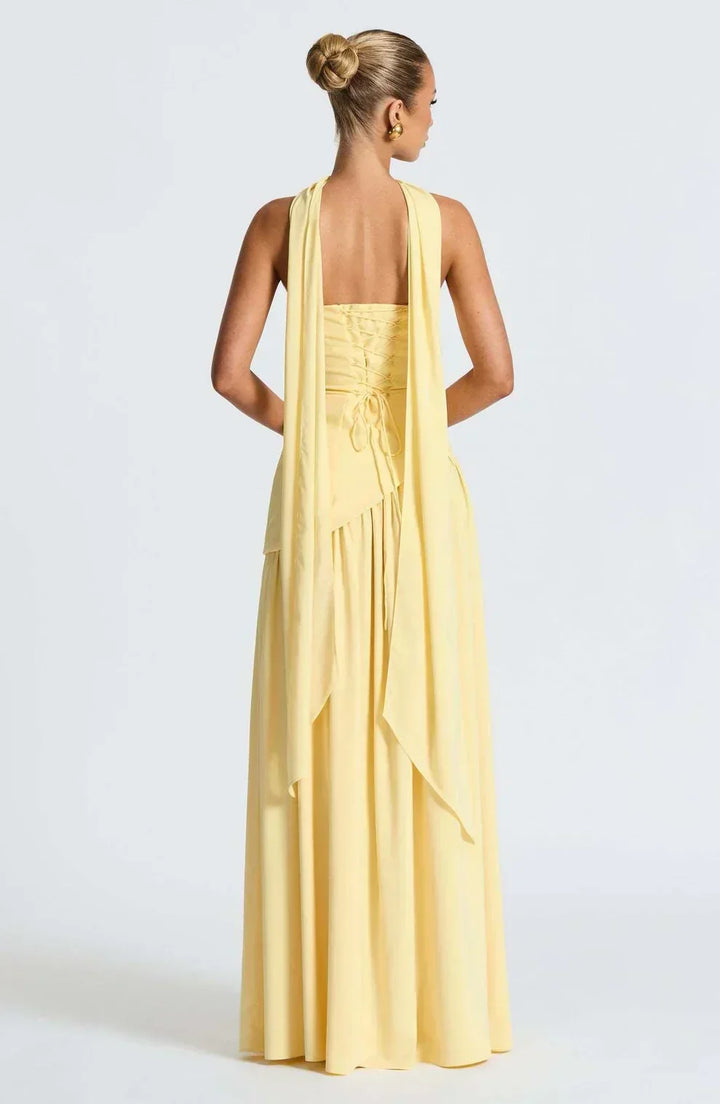 Natalie | Asymmetric Strapless Maxi Dress