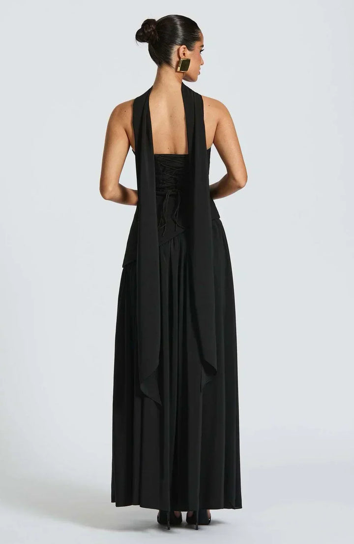 Natalie | Asymmetric Strapless Maxi Dress