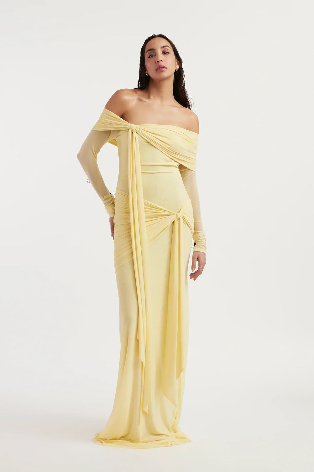 Andrea | Draped Off-Shoulder Maxi Dress