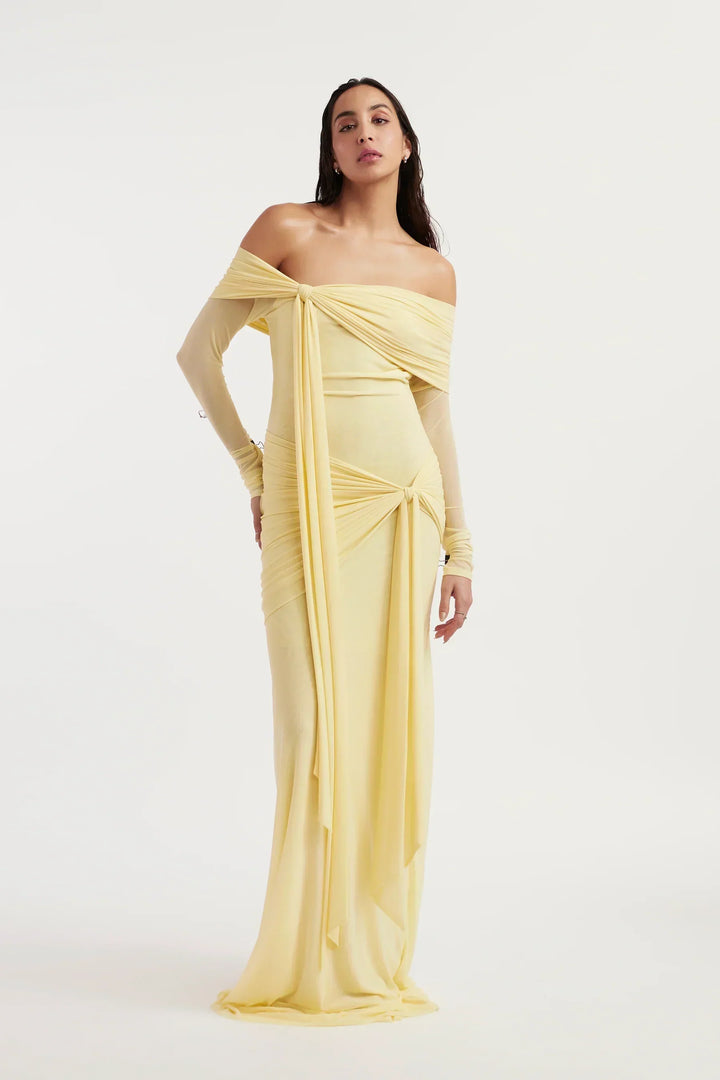 Andrea | Draped Off-Shoulder Maxi Dress