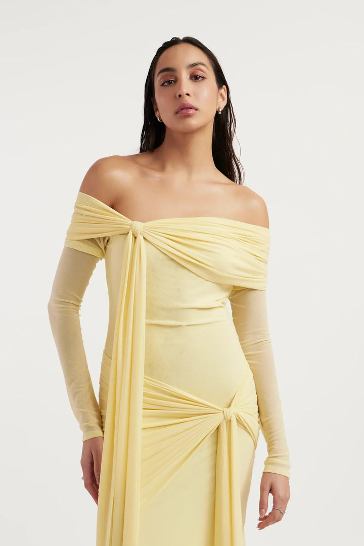 Andrea | Draped Off-Shoulder Maxi Dress