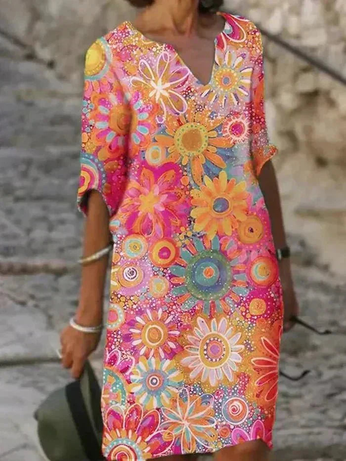 Penelope | Vibrant Floral Midi Dress
