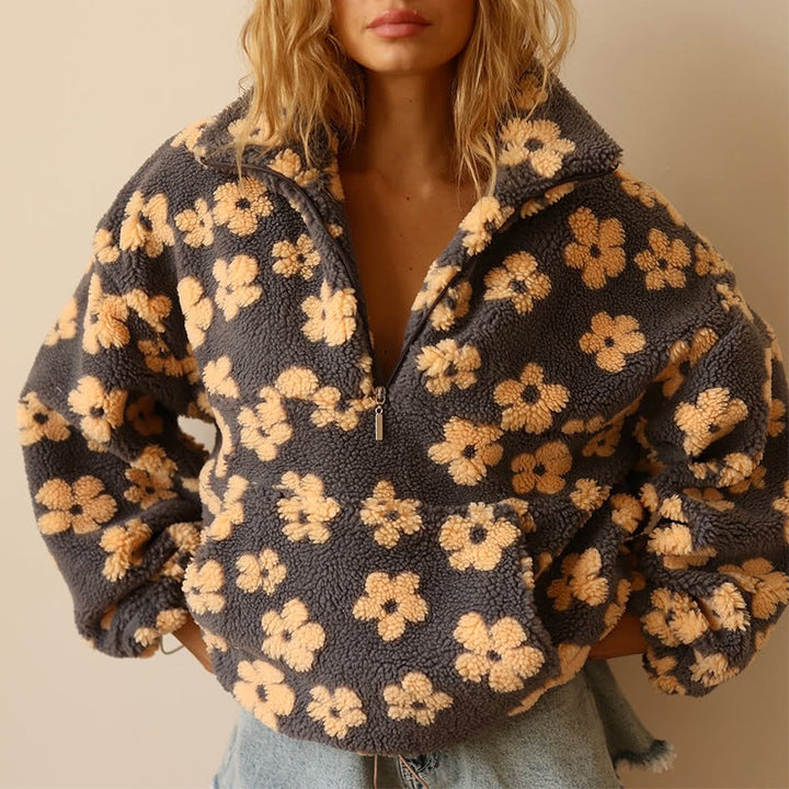 Maribel™ – Cosy Floral Half-Zip Fleece
