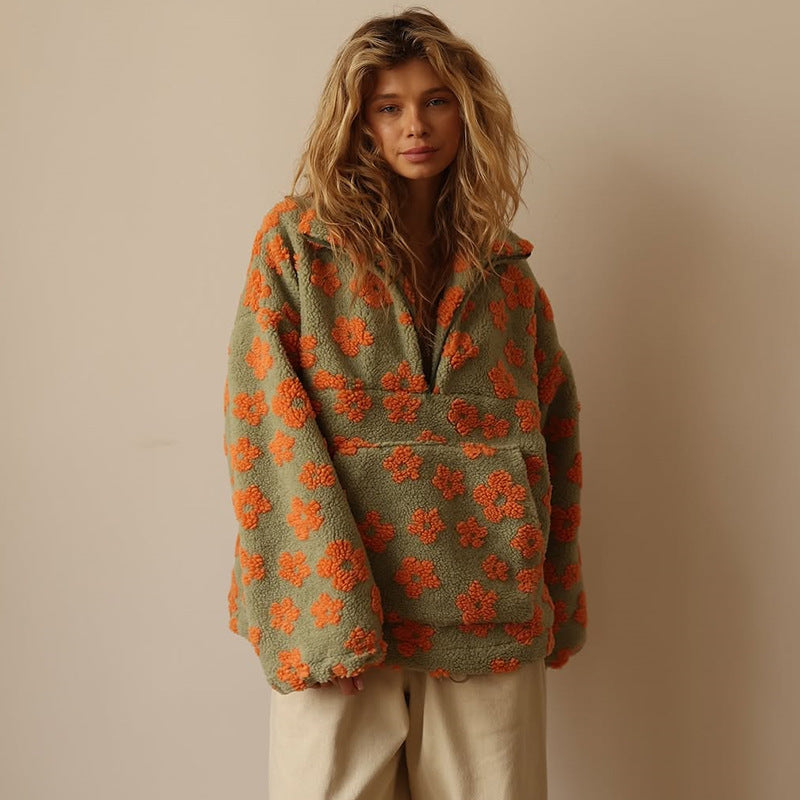 Maribel™ – Cosy Floral Half-Zip Fleece