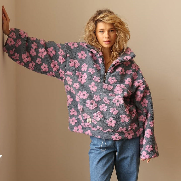 Maribel™ – Cosy Floral Half-Zip Fleece