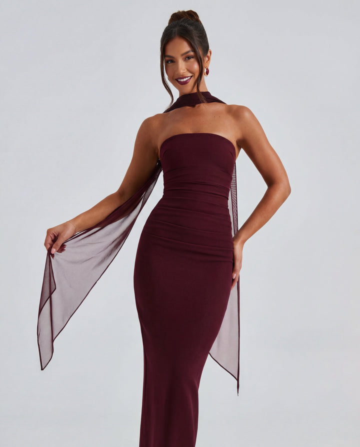 Phoebe | Strapless Sculpted Maxi Dress
