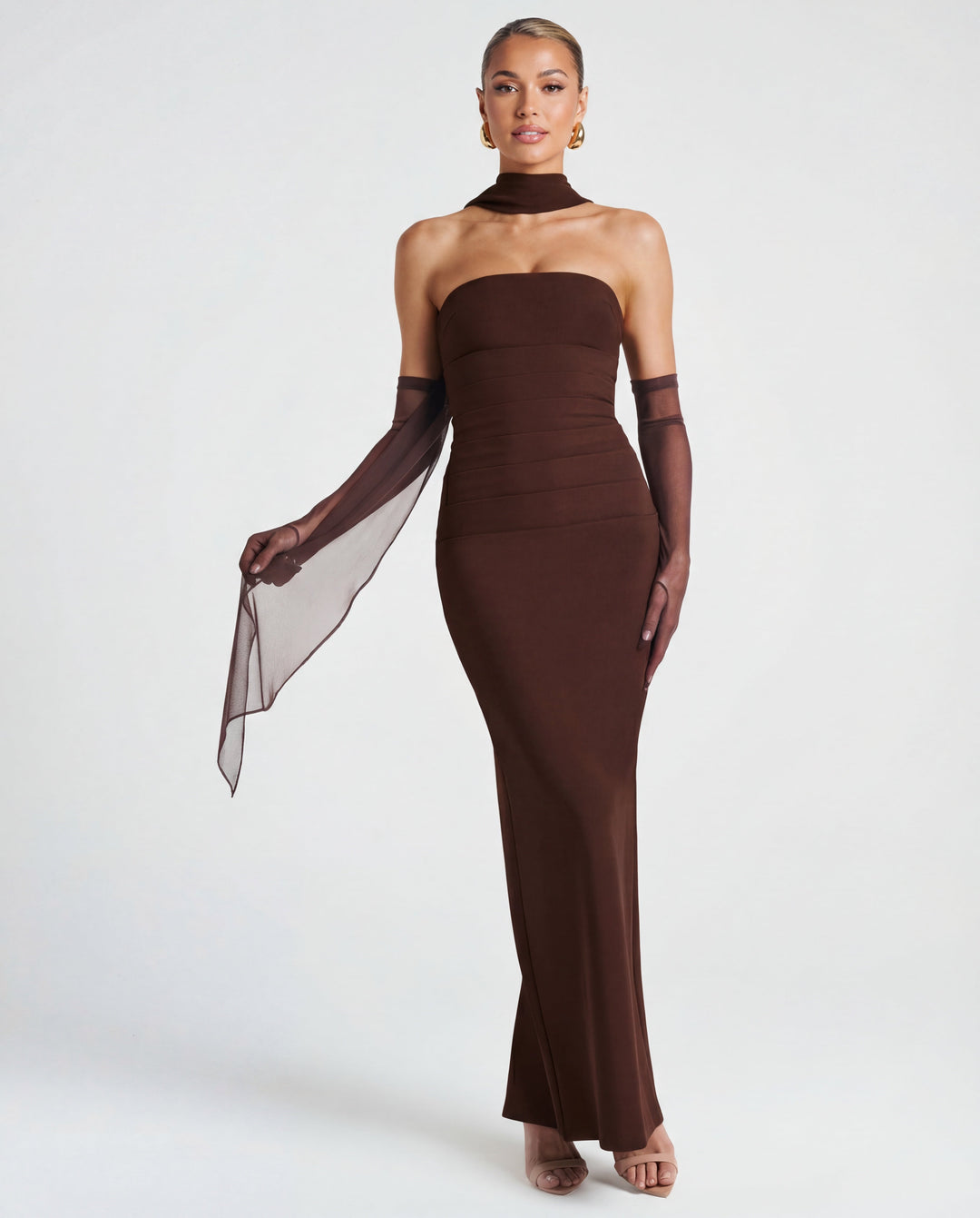 Phoebe | Strapless Sculpted Maxi Dress