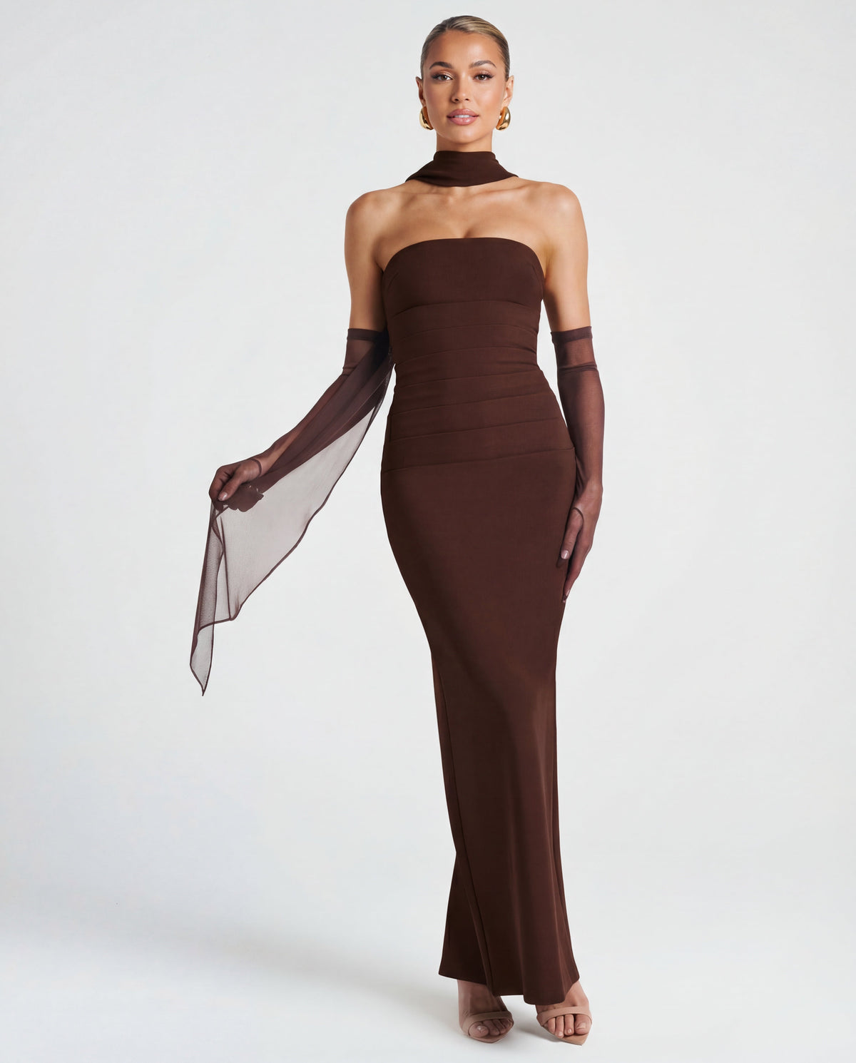 Phoebe | Strapless Sculpted Maxi Dress