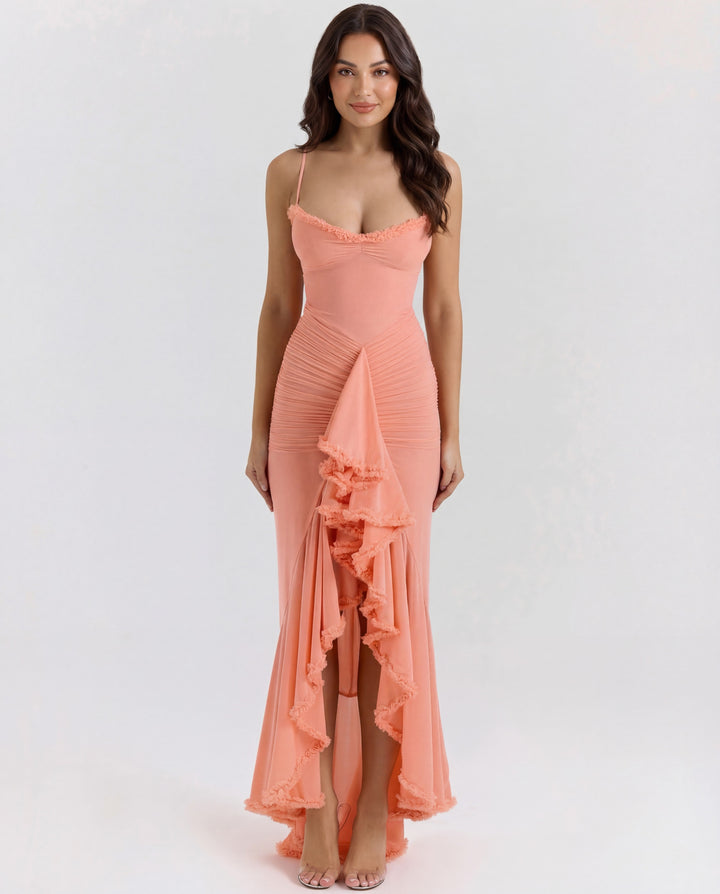 Diana | Ruched Sweetheart-Neck Maxi Dress