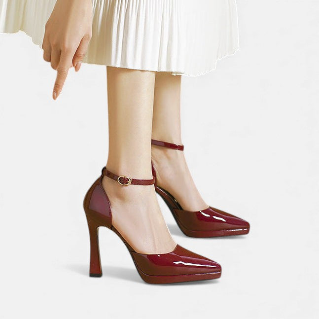 Victoria | Pointed Ankle-Strap Heels